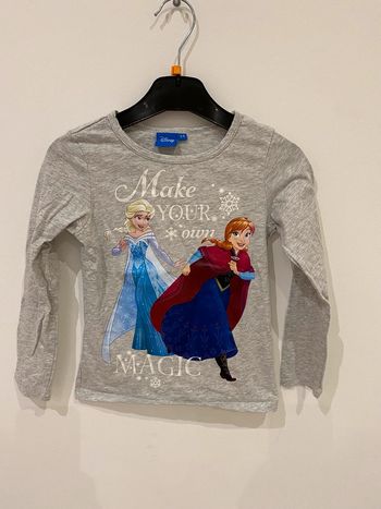 Tee shirt manches longues reine des neiges 5-6 ans