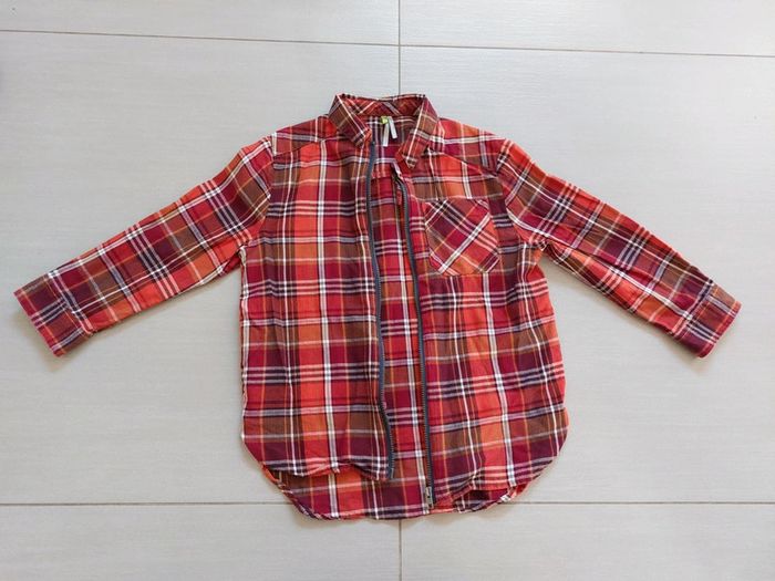 Chemise zippée à carreaux
