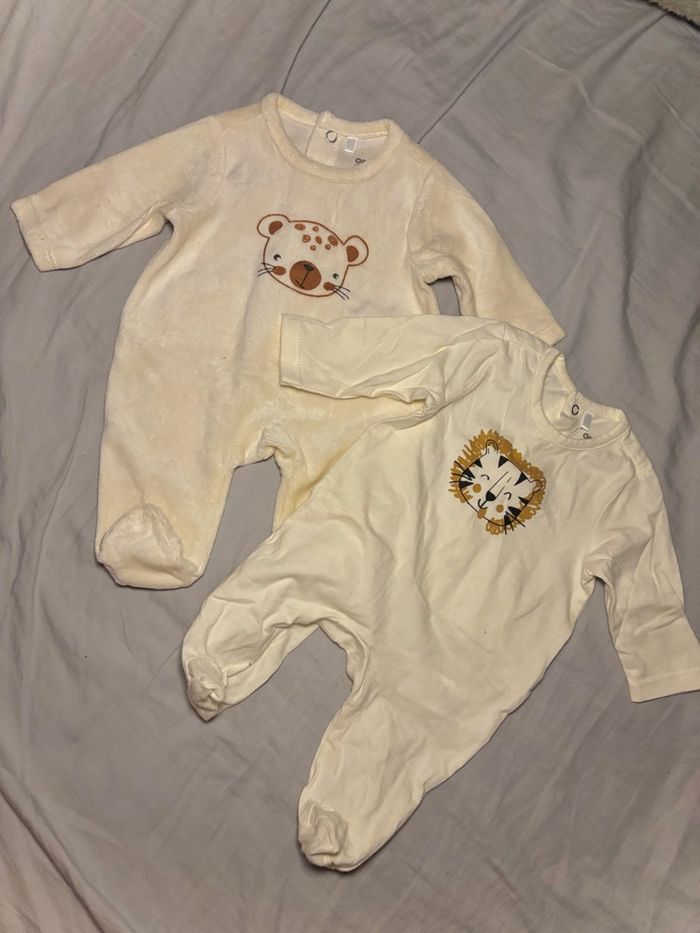 Lot 5 pyjamas naissance en velours/coton pour bébé garçon Orchestra - photo numéro 2