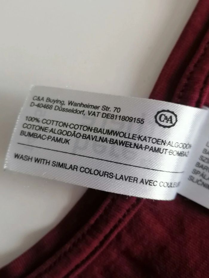 Tee-shirt bordeaux 146.152cm here there - photo numéro 5