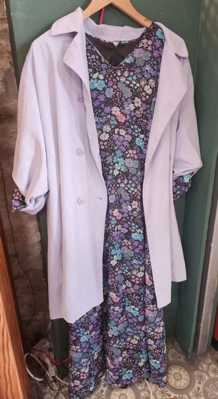 Jolie robe maxi vintage années 70's À fleurs - photo numéro 3