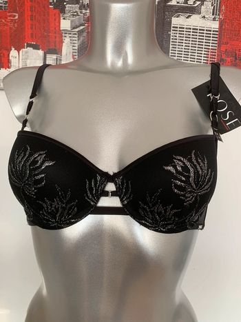 Soutien gorges sexy noir et argent T85/C