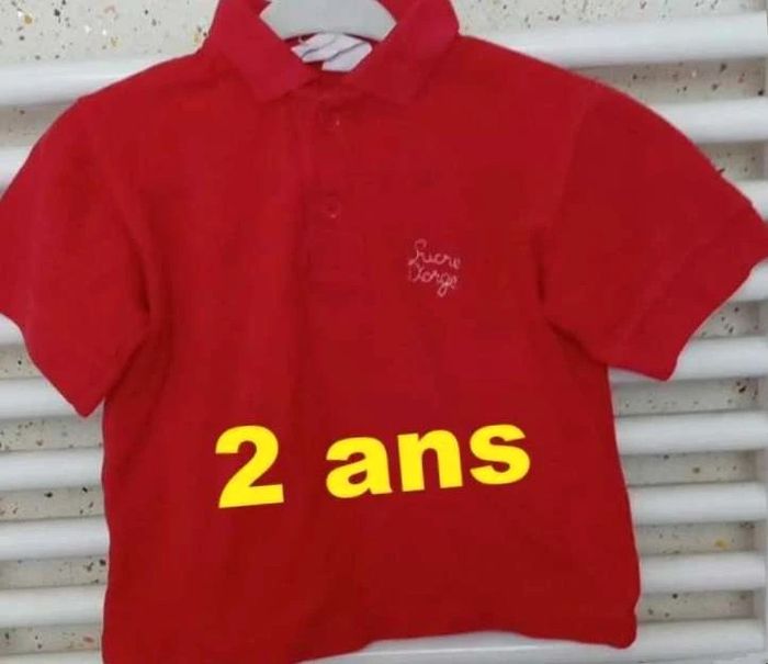 Polo  manche  courte  rouge Sucre  D'Orge  Taille  2  ans