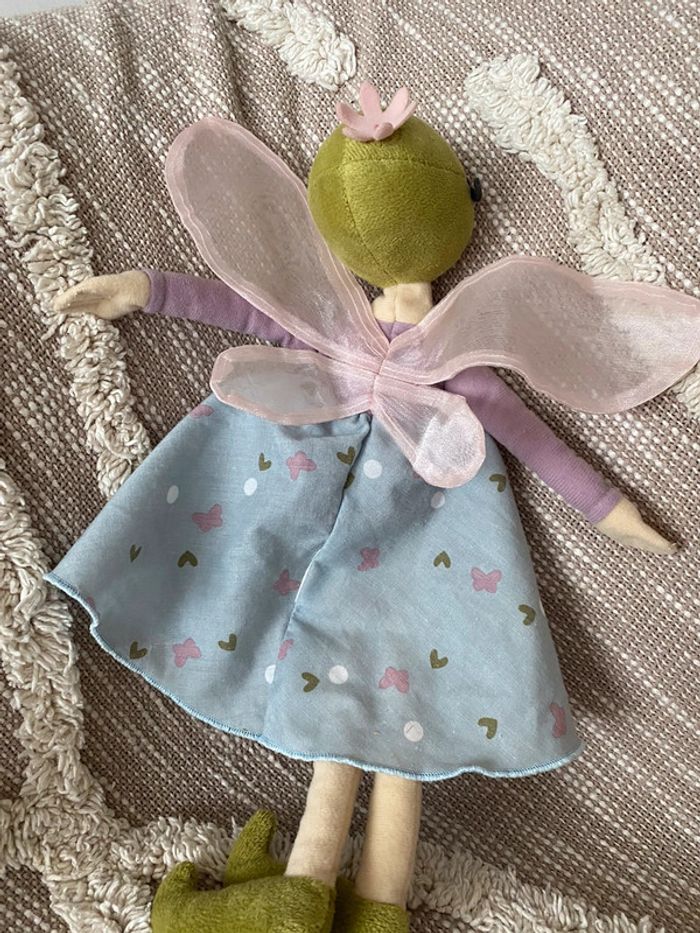 Peluche doudou 36cm IKEA fée violette bleu et verte poupée très bon état - photo numéro 3
