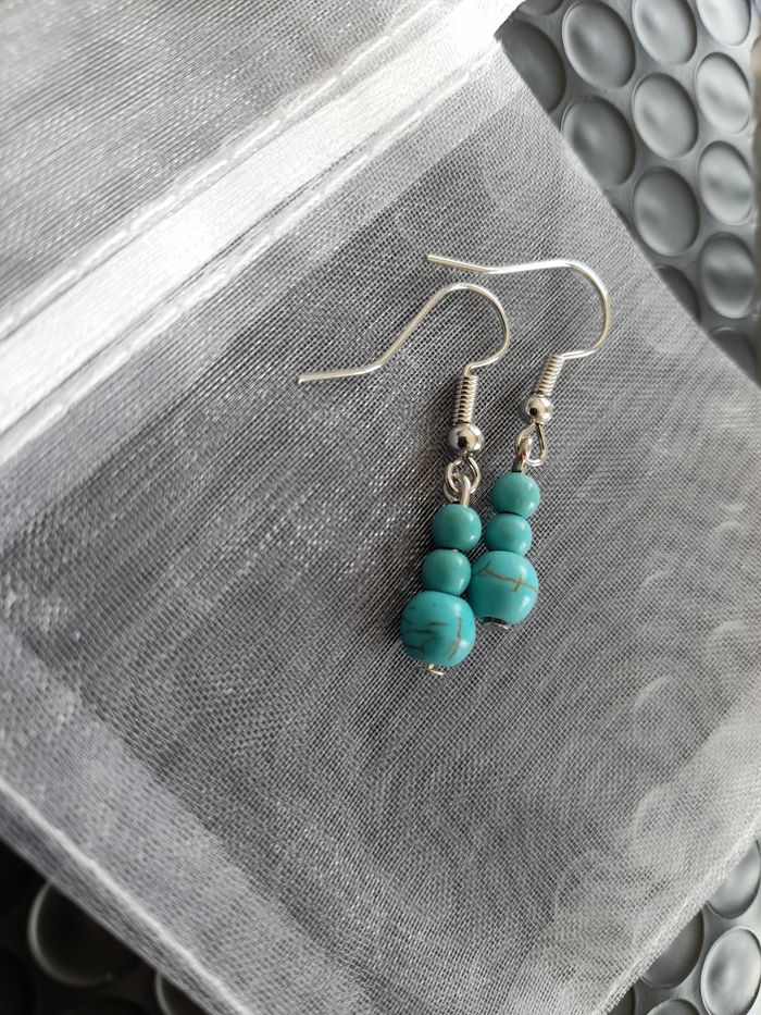 Boucles d'oreilles pierres naturelles Turquoise