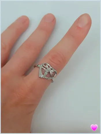 Bague argentée tendance en acier inoxydable