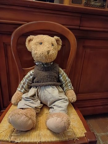 Peluche ours habillé garçon 60 cm