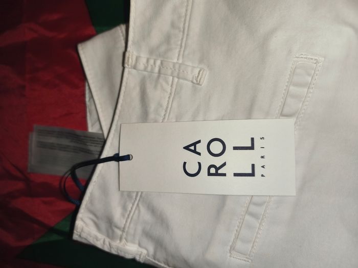 Pantalon droit blanc ourlets Caroll 36 Neuf - photo numéro 8