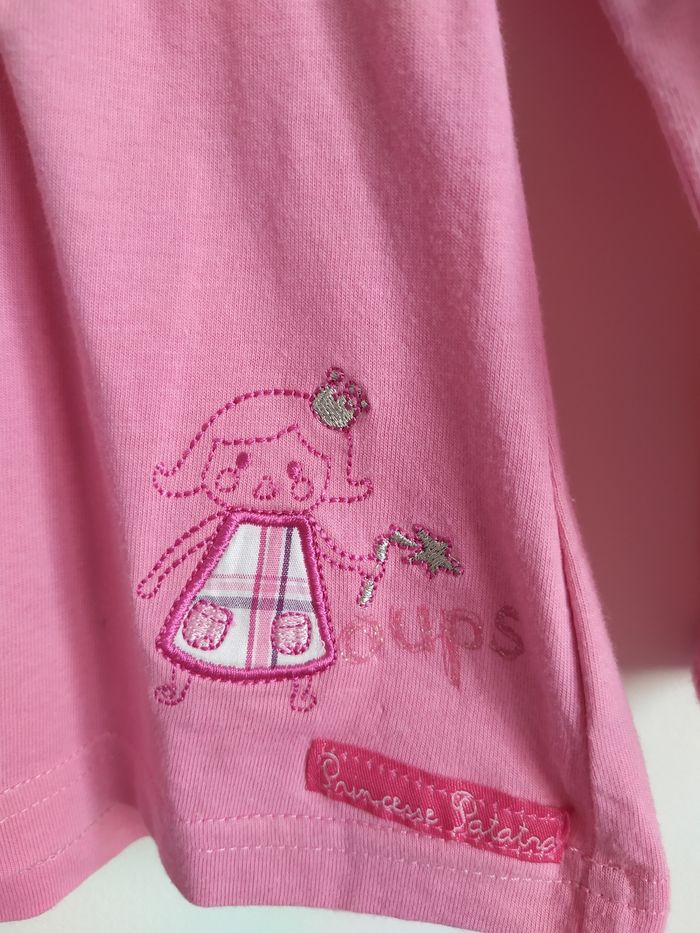 Tee-shirt manches longues rose fée 24 mois