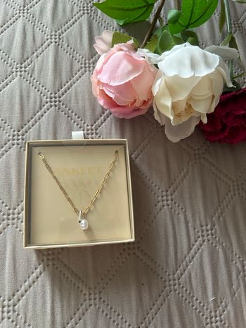 Chaîne de Cheville Acier Inox Doré & Perle d'Eau Douce - Neuve