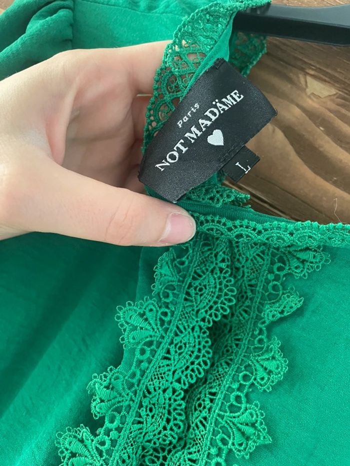 Robe longue verte dos ouvert not madame - photo numéro 5