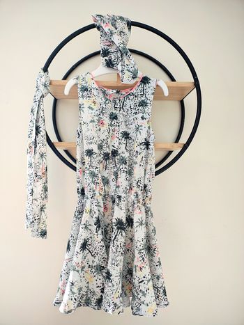 3-4 ans robe été ceinture+ bandeau 3 pommes 104 cm