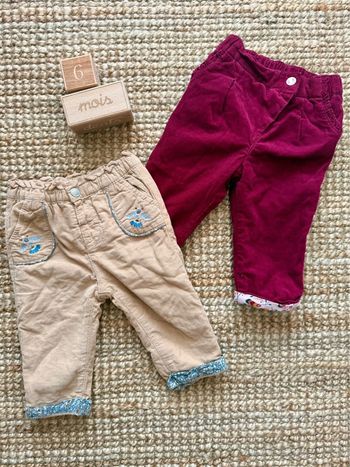 Lot pantalons velours côtelé Sergent Major 6mois / 68cm