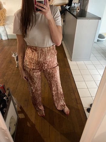 Pantalon large velours