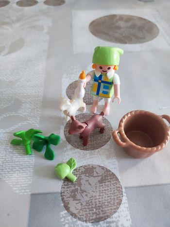Playmobil fillette et chevreaux