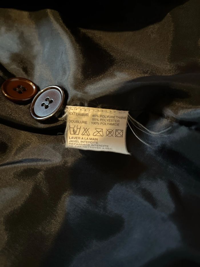 Manteau femme noir, pailleté, ceinture, bouton 2 poches TBE taille 40 Réflexe - photo numéro 7
