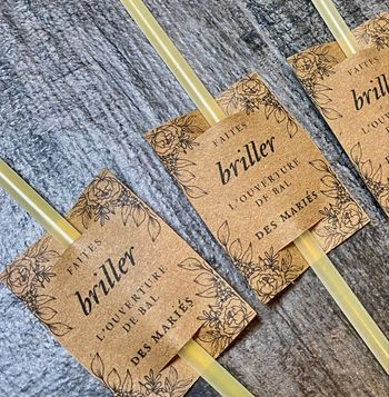 100 bâtons lumineux blancs + étiquettes ouverture de bal mariage 