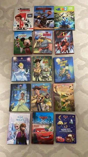 Lot 16 livres Disney enfants  Cendrillon Toy Story, Cars, Reine des Neiges, Micky