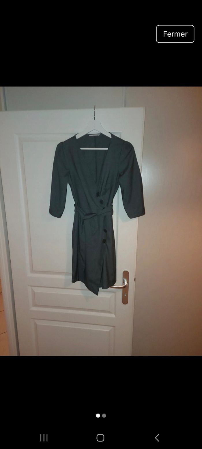 Robe grise cache coeur Mango Casual