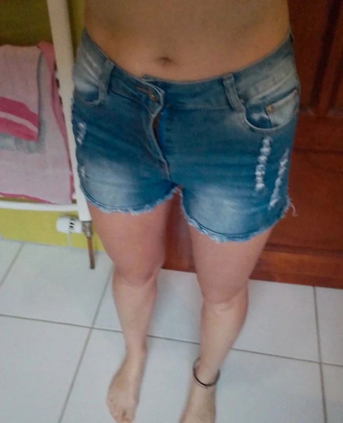 Short femme en simili jeans bleu - photo numéro 5