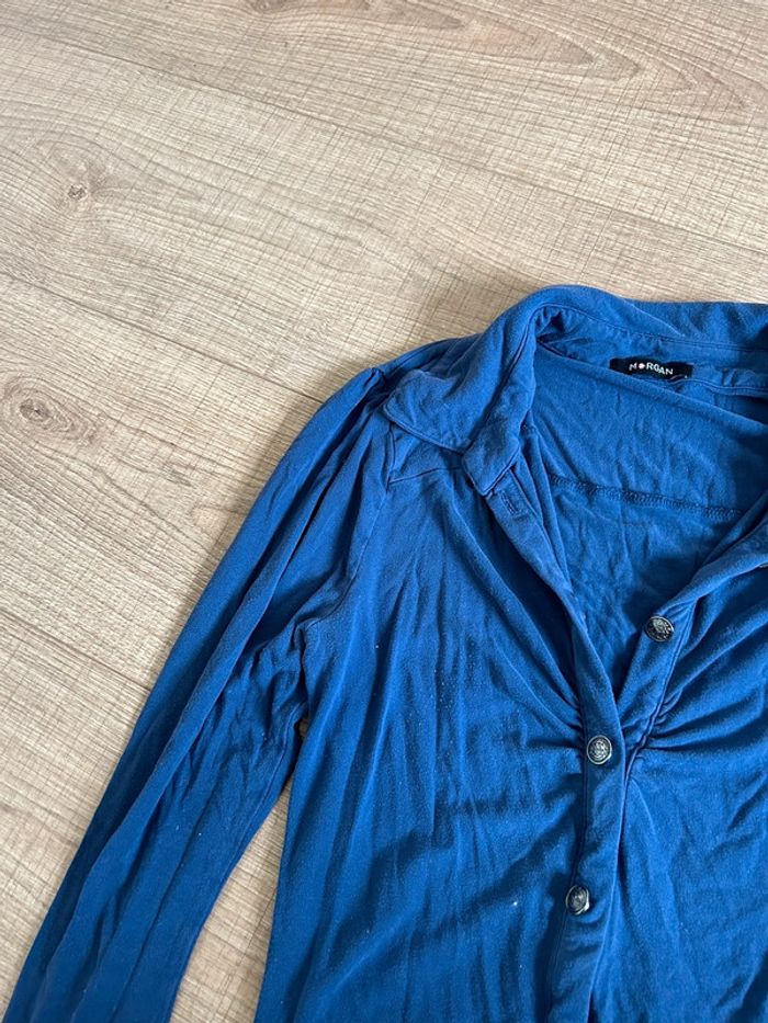 Haut bleu à manches longues Morgan taille XS bon état - photo numéro 12