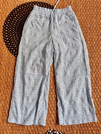 Pantalon dentelle bleu