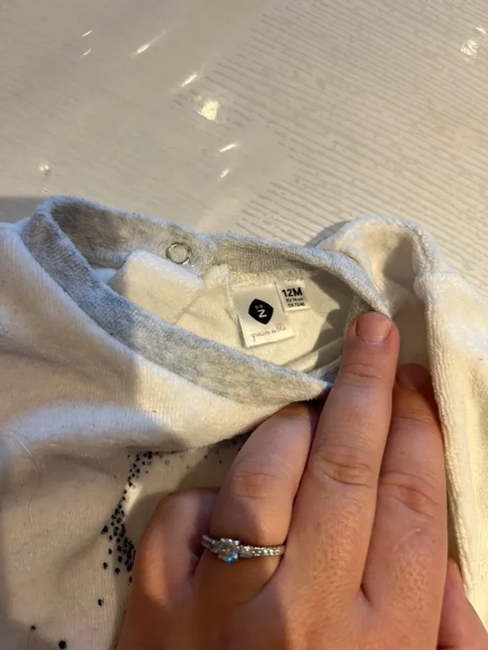 Pyjama en velours fille – Taille 12 mois - photo numéro 2