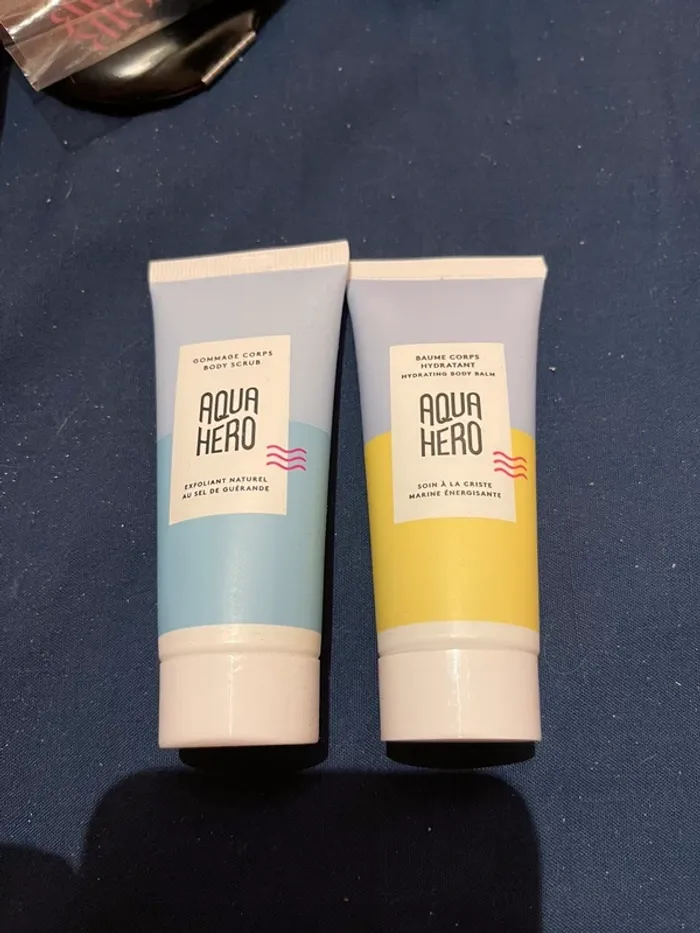 Gommage corps + baume corps aqua hero