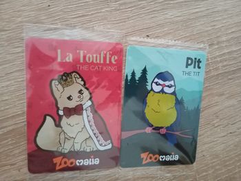 2 Magnets zoomalia le chat roi et la mésange