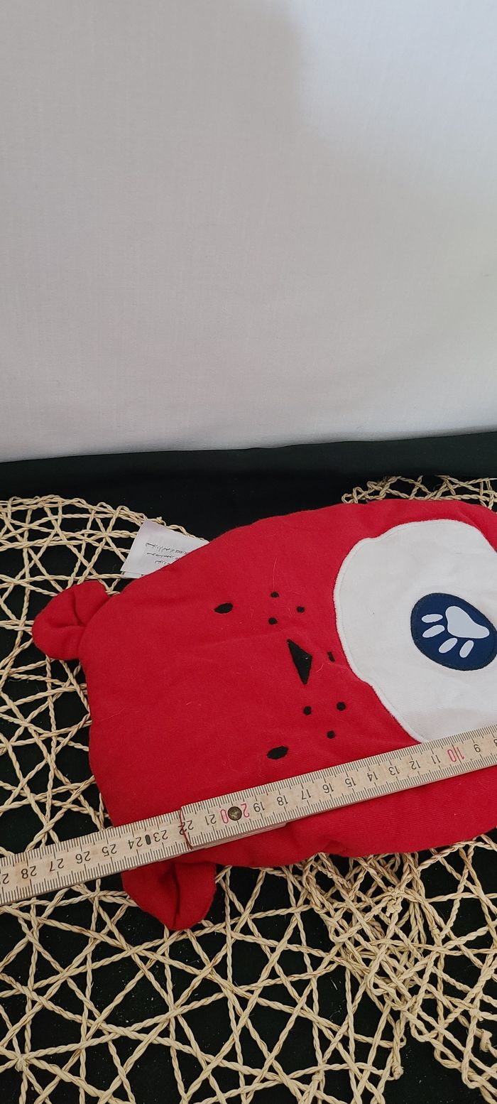SERGENT MAJOR Doudou tissu ours rouge pochette Range doudou pyjama - photo numéro 2
