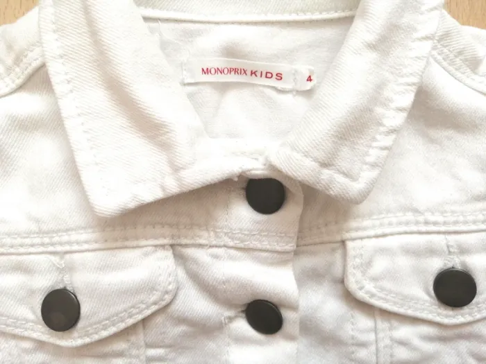Veste en jean blanche Mixte 2-3 ans - photo numéro 3