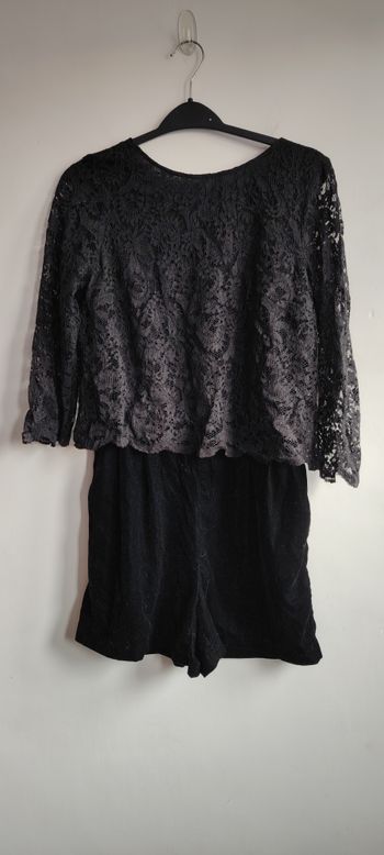Combinaison short noire en dentelle Etam – Taille 36 (S)