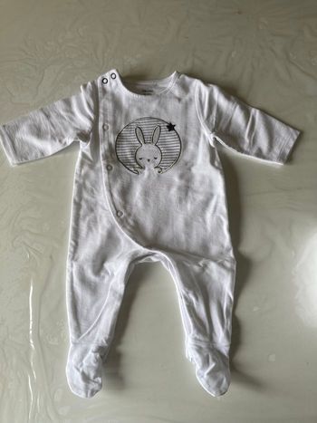Pyjama Obaibi blanc 3 mois
