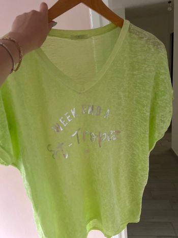 T-shirt vert pomme  « week end a st tropez »