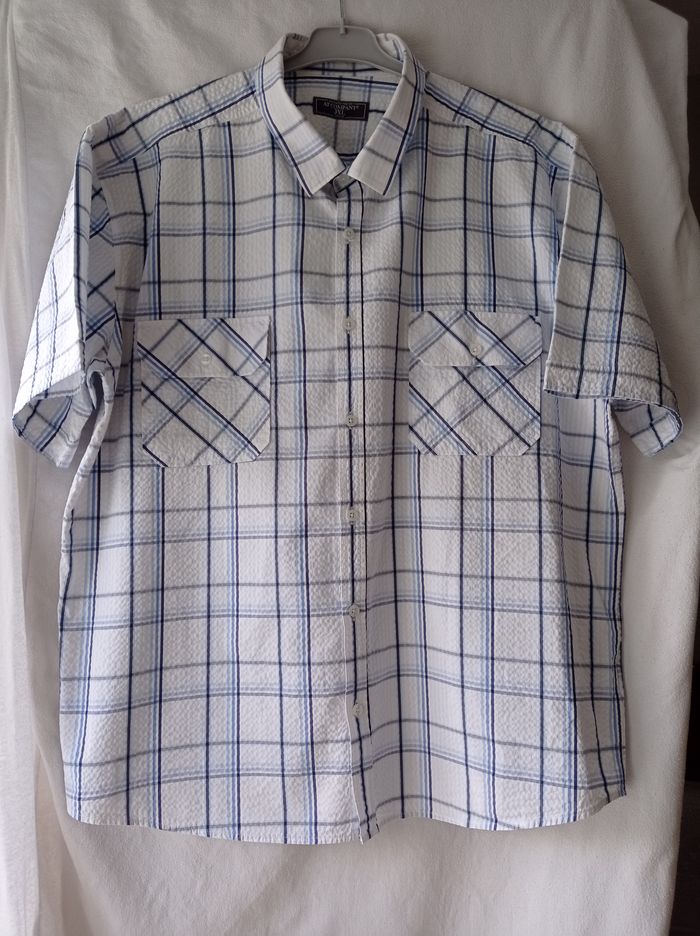 CHEMISE ARMAND THIERY Blanche Rayée Bleue.