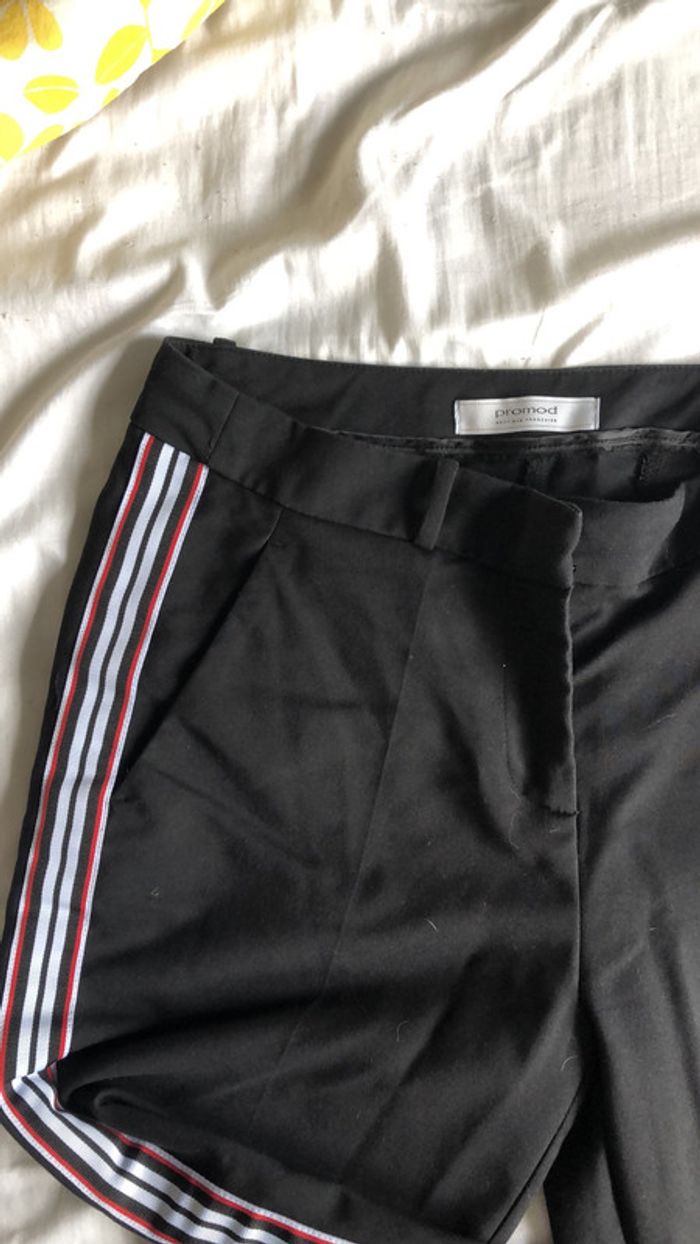 Pantalon de tailleur noir et rayures - Promod - 40 - photo numéro 2