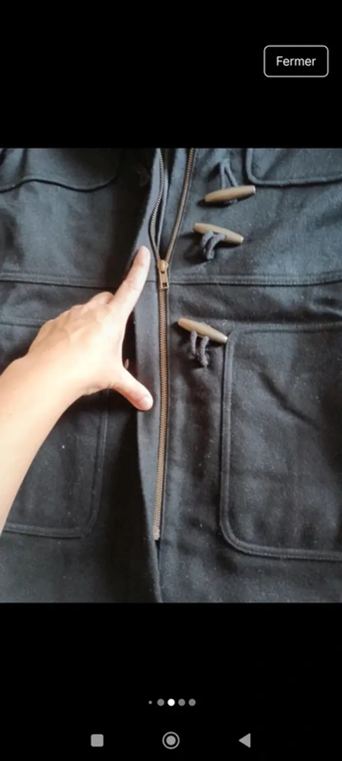 Blouson manteau duffle-coat femme Naf Naf taille 34 à capuche 80%de laine - photo numéro 6