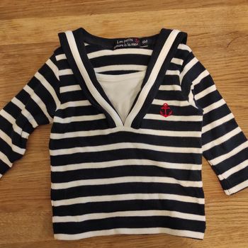 Tee-shirt matelot manches longues en taille 6 mois