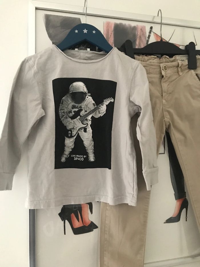 Ensemble Chino et tee-shirt 5 ans 3 pommes - photo numéro 6