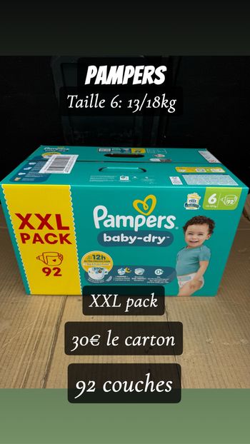 92 couches Pampers Taille 6