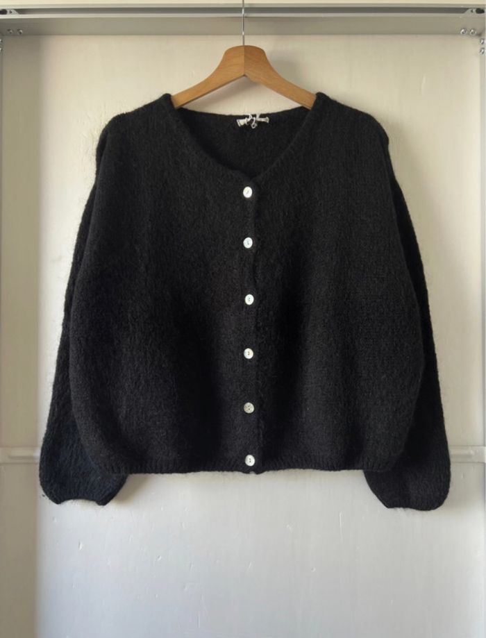 Gilet noir luxe - kid mohair & laine - photo numéro 4