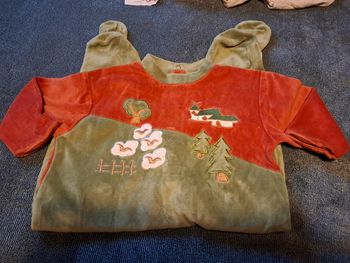 Pyjama vert et ocre 12 mois