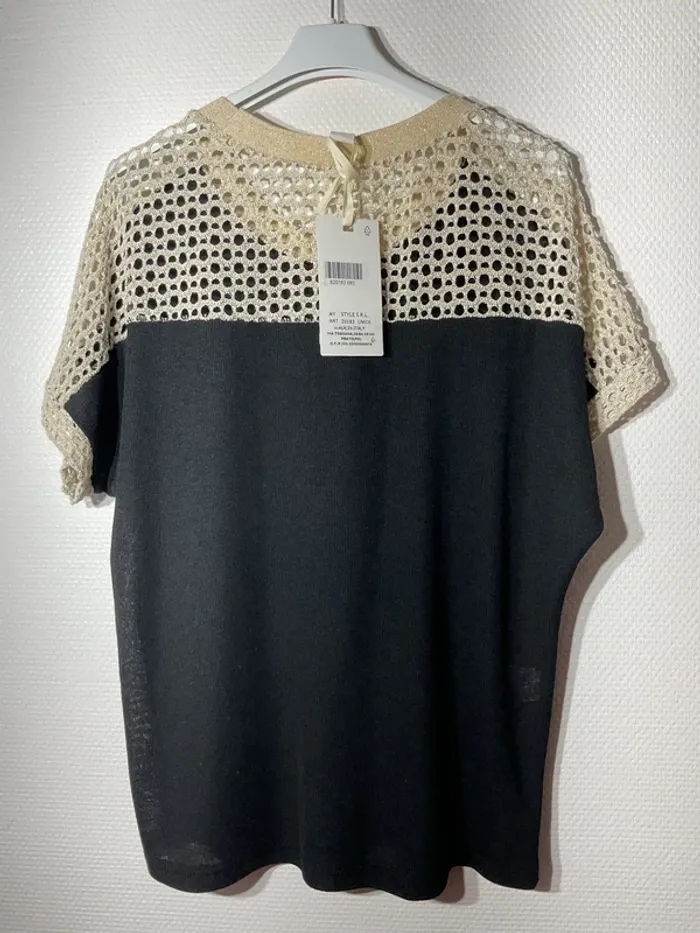 T-shirt « filet de pêche » femme taille unique (38-42)- new collection - neuf avec étiquette - photo numéro 3