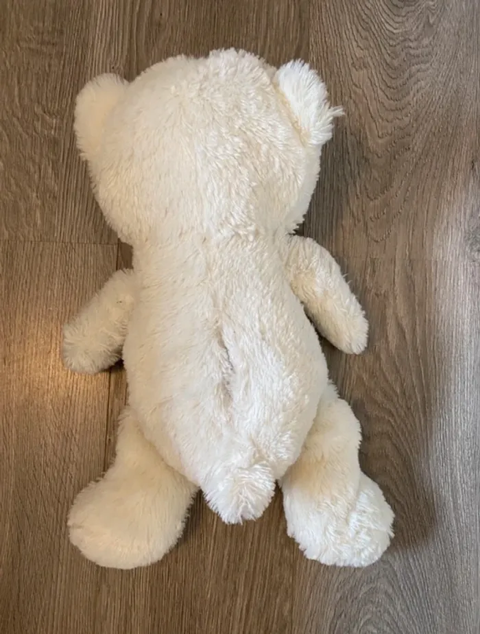 Doudou peluche ours blanc - photo numéro 2