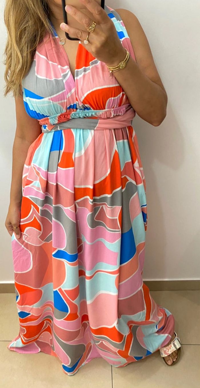 Robe longue colorée dos nu taille 38 - photo numéro 2