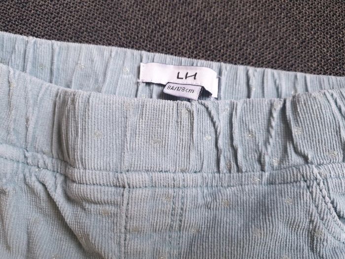 Pantalon velour fille 8 ans turquoise étoiles - photo numéro 3