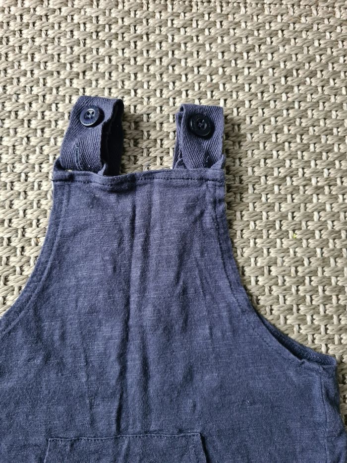 Salopette courte bleue marine "life is fun" - 12 mois - photo numéro 5