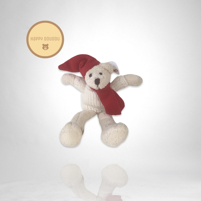 Peluche Chien blanc noel Oscar J-line A923