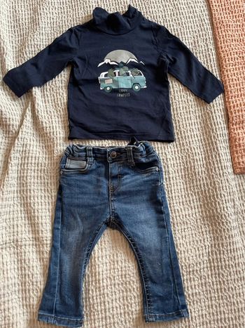 Ensemble jean slim t shirt hiver garçon boy 6mois