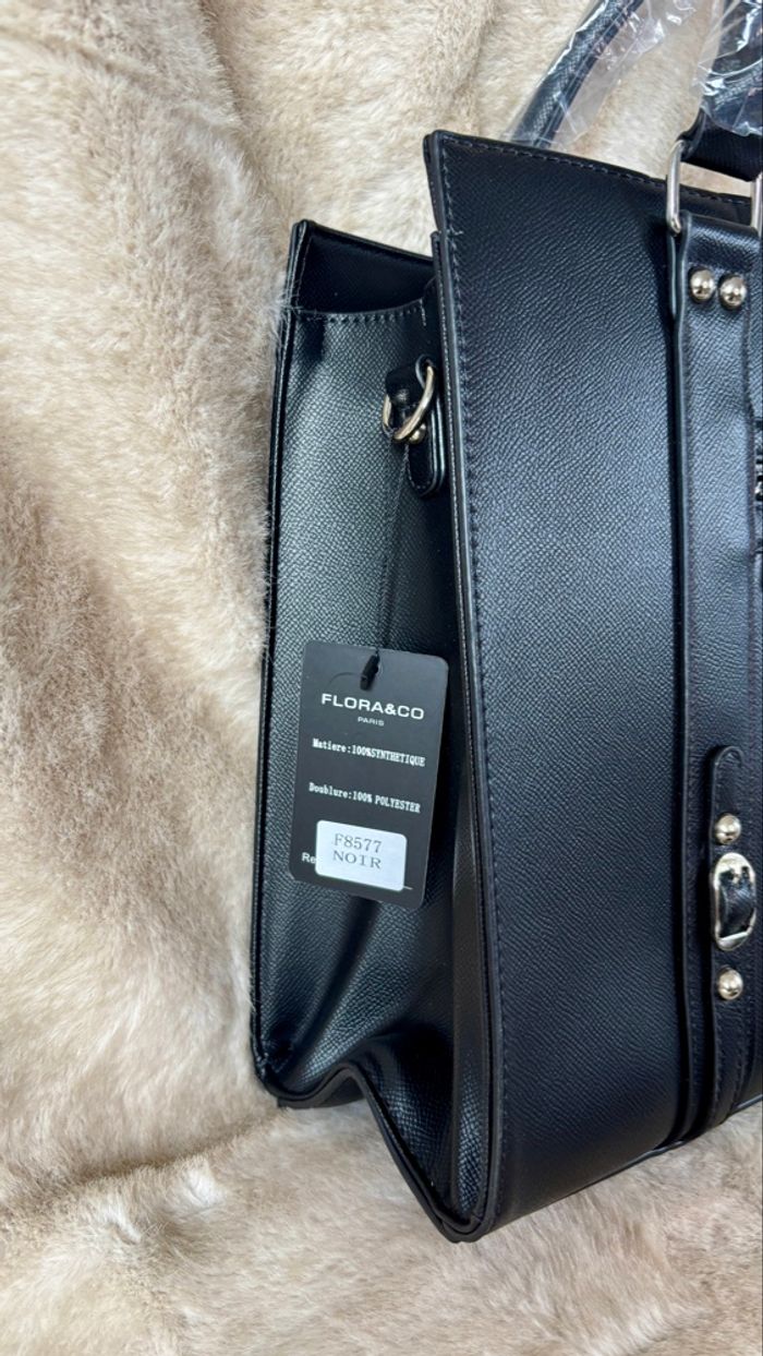 Sac cabas Flora & Co noir neuf avec étiquette – élégant & fonctionnel - photo numéro 4